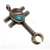 Image 4 : Navajo Tufa Cast Dragonfly Cross Pendant Naja Red Mountain Turquoise