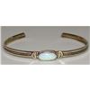 Image 1 : Navajo Opal Bracelet Stacker Sterling Silver Cuff Native American Signed