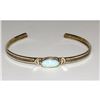 Image 2 : Navajo Opal Bracelet Stacker Sterling Silver Cuff Native American Signed