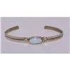Image 3 : Navajo Opal Bracelet Stacker Sterling Silver Cuff Native American Signed