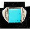 Image 1 : Navajo Sleeping. Beauty Turquoise Men Ring Sz 10.5 Sterling Silver
