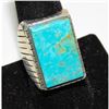 Image 2 : Navajo Sleeping. Beauty Turquoise Men Ring Sz 10.5 Sterling Silver