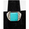 Image 5 : Navajo Sleeping. Beauty Turquoise Men Ring Sz 10.5 Sterling Silver