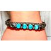 Image 2 : Vintage Navajo Kingman Turquoise Stacker Cuff Bracelet Sterling Silver