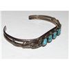 Image 3 : Vintage Navajo Kingman Turquoise Stacker Cuff Bracelet Sterling Silver