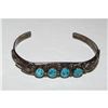 Image 4 : Vintage Navajo Kingman Turquoise Stacker Cuff Bracelet Sterling Silver