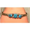 Image 3 : Navajo Kingman Turquoise Stacker Cuff Bracelet Sterling Silver