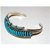 Image 4 : Vintage Zuni Petit Point Turquoise Cuff Bracelet Sterling Silver