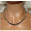 Image 3 : Navajo Pearls Necklace Sterling Silver 5mm Beads Necklace 18"L Choker