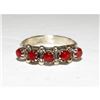 Image 1 : Zuni Snake Eye Coral Cluster Ring Size 7.5 Sterling Silver