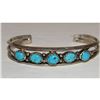 Image 2 : Navajo Blue Royston Turquoise Stacker Cuff Bracelet Sterling Silver Signed