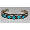 Image 3 : Navajo Blue Royston Turquoise Stacker Cuff Bracelet Sterling Silver Signed