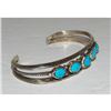 Image 5 : Navajo Blue Royston Turquoise Stacker Cuff Bracelet Sterling Silver Signed