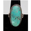 Image 2 : Navajo Kingman Turquoise Statement Ring Sz 9 Sterling Silver R Yazzie