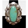 Image 3 : Navajo Royston Turquoise Statement Ring Sz 7.5 Sterling Silver