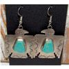 Image 1 : Vintage Navajo Thunderbird Earrings Sterling Silver Royston Turquoise