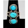 Image 1 : Navajo Blue Royston Turquoise Ring Sz 6.5 Sterling Silver Signed Native