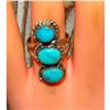 Image 4 : Navajo Blue Royston Turquoise Ring Sz 6.5 Sterling Silver Signed Native