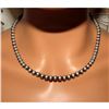 Image 1 : Navajo Pearls Necklace Sterling Silver 6mm Beads Necklace 18"L Choker