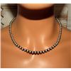 Image 2 : Navajo Pearls Necklace Sterling Silver 6mm Beads Necklace 18"L Choker