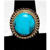 Image 1 : Navajo Kingman Turquoise Ring Sz. 7 P. Skeets Sterling Silver Native American