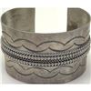 Image 1 : Old Pawn Navajo Ingot Cuff Bracelet Hand Stamped Sterling Silver 65g