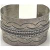 Image 3 : Old Pawn Navajo Ingot Cuff Bracelet Hand Stamped Sterling Silver 65g