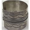 Image 4 : Old Pawn Navajo Ingot Cuff Bracelet Hand Stamped Sterling Silver 65g