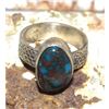 Image 2 : Navajo Morenci Turquoise Ring Sz 9.5 Sterling Silver Eli Skeets