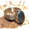 Image 4 : Navajo Morenci Turquoise Ring Sz 9.5 Sterling Silver Eli Skeets