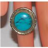 Image 5 : Navajo Kingman Turquoise Ring P. Skeets Sterling Silver Native American