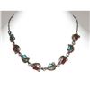 Image 1 : Vintage Navajo Sterling Silver Turquoise Coral Blossom Necklace