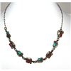 Image 2 : Vintage Navajo Sterling Silver Turquoise Coral Blossom Necklace