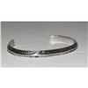 Image 2 : Old Pawn Navajo Carinated Ingot Cuff Bracelet Sterling Silver Native American
