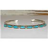 Image 2 : Zuni Turquoise Petit Point Stacker Cuff Bracelet Sterling Silver M. Hannaweeka