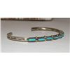 Image 4 : Zuni Turquoise Petit Point Stacker Cuff Bracelet Sterling Silver M. Hannaweeka