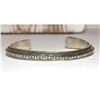 Image 3 : Navajo Carinated Hand Stamped Ingot Double Sided Cuff Bracelet Signed Native