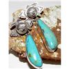 Image 1 : Navajo Kachina Dangle Earrings Numer 8 Turquoise Sterling Silver Bennie Ration