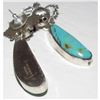 Image 2 : Navajo Kachina Dangle Earrings Numer 8 Turquoise Sterling Silver Bennie Ration
