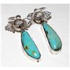 Image 3 : Navajo Kachina Dangle Earrings Numer 8 Turquoise Sterling Silver Bennie Ration