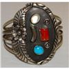 Image 1 : Navajo Turquoise Coral MOP Sterling Silver Cuff Bracelet Joelias Draper