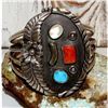 Image 2 : Navajo Turquoise Coral MOP Sterling Silver Cuff Bracelet Joelias Draper