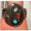 Image 3 : Navajo Turquoise Coral MOP Sterling Silver Cuff Bracelet Joelias Draper
