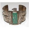 Image 1 : Vintage Navajo Thunderbird Cuff Bracelet Sterling Royston Turquoise
