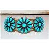 Image 1 : Zuni Turquoise Cluster Cuff Bracelet Sterling Silver David & Mary Chavez