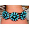 Image 2 : Zuni Turquoise Cluster Cuff Bracelet Sterling Silver David & Mary Chavez