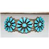 Image 4 : Zuni Turquoise Cluster Cuff Bracelet Sterling Silver David & Mary Chavez