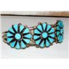 Image 5 : Zuni Turquoise Cluster Cuff Bracelet Sterling Silver David & Mary Chavez