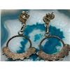 Image 3 : Old Pawn Zuni Snake Eye Turquoise Sterling Silver Dangle Earrings