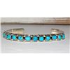 Image 1 : Navajo Kingman Turquoise Stacker Cuff Bracelet Sterling Silver Signed
